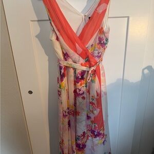 DKNY Coral and Floral Maxi Dress